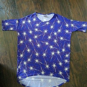 Lularoe Blue Sparklers Irma XS shirt